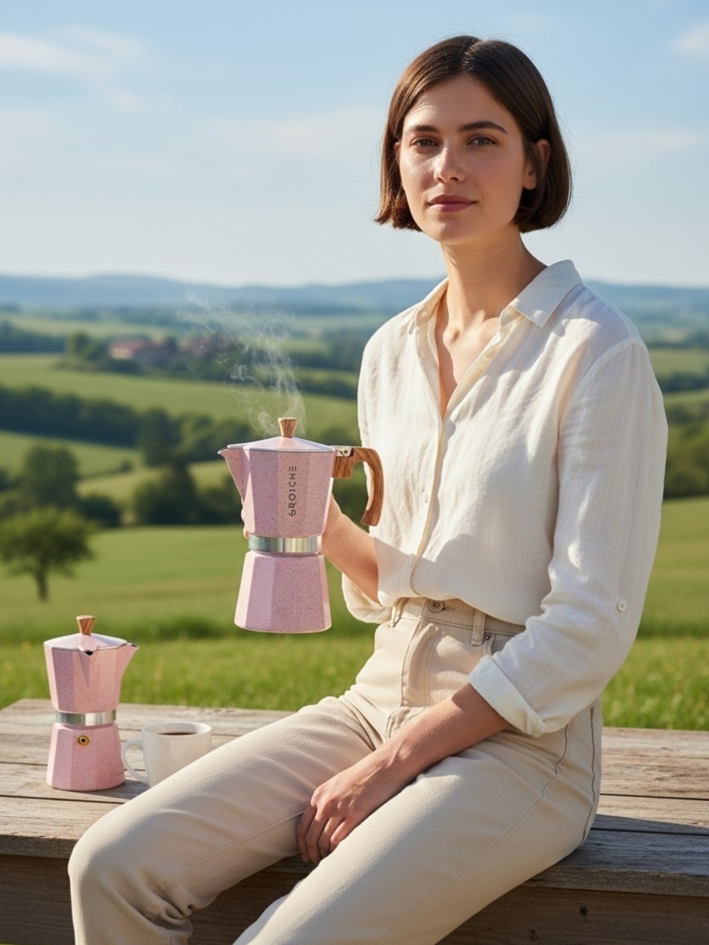 NEW (2)GROSCHE Milano Pack Espresso Maker Moka Pots Bundle Pink 3 Cups+12 Cups - Picture 3 of 6